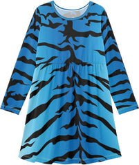 Girls Dress Little Kids Long Sleeve Round Neck Cute Playwear for 3-11 Years Girls