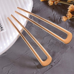 2 Pack Benefree French Style Cellulose Acetate Tortoise Shell U Shaped Hair Pins Fork 2 Prong Updo Chignon Pin for Women Girls Hairstyle Accessories(Tortoiseshell and White Tortoiseshell)