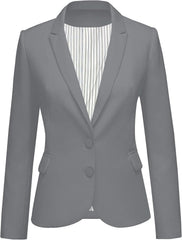 LookbookStore Womens Notched Lapel Pockets Button Work Office Blazer Jacket Suit
