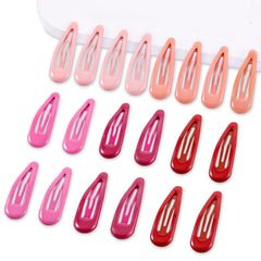 20 PCS Metal Snap Hair Clips Water Drop No Slip Barrettes for Women Bright Small Hair Clips For Thick And Thin Fine Hair,Black Beige Brown,1.97 x 0.5 In.