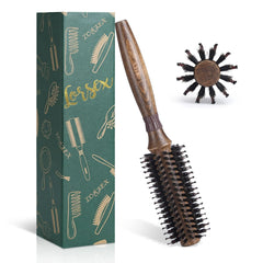 Round Brush for Blow Drying, LORSEX Boar Bristle Hair brush for Women Men, Round Hairbrush for Add Shine/Volume, Minimize Damage (2.8 Inch)