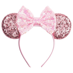 Sparkle Mouse Ears,Classic Black Sequin Mouse Ears Headband for Adults and Other Lovely Users,Holiday Party or Amusement Park Accessory