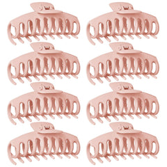 TOCESS Hair Claw Clips for Women – Large Clips for Thin Thick Hair Big Neutral Claw for Curly Hair Matte Nonslip Strong Hold 4.33 Inch Jumbo Claws Jaw Set (8 Pcs)