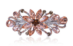 Flower Luxury Jewelry Design Hairpin Rhinestone Hair Barrette Clip,Also Perfect Mother's Day Gifts for Mom(Dark Blue)