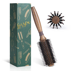 Round Brush for Blow Drying, LORSEX Boar Bristle Hair brush for Women Men, Round Hairbrush for Add Shine/Volume, Minimize Damage (2.8 Inch)