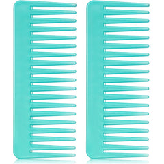 Patelai Wide Tooth Comb Large Hair Detangling Comb for Curly, Wet Dry Hair, No Handle Detangler Accessories(White, Cyan)