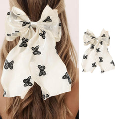 papasgix Hair Bow Clips: Solid Color Silk Ribbon Bows for Women and Girls (1, Blue)