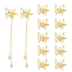 3D Moving Butterfly Hair Clips,Metal Butterfly Hairpins Bride Wedding Head Pieces Hair Accessories for Women Girls (Silver)
