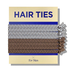 Knotted Hair Ties for Men 5 Pcs (Wide, Black) - No Damage Crease Breakage for Long Hair | Buns Curly Thick Elastic Hair Ties for Guys | Perfect Hairtie