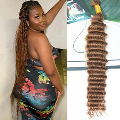 YWIGS Water Wave Human Braiding Hair for Boho Braids 50G Bulk Human Hair for Braiding No Weft Virgin Human Hair 18inch