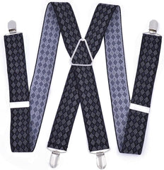 Heavy Size Suspenders Big Men Adjustable Elastic X Back Pants Women Suspender for Trousers 55 Inch Clips