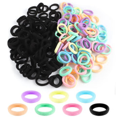 200Pcs Baby Hair Ties, Soft Cotton Toddler Hair Ties 1 Inch Multicolor Seamless Hair Bands Stocking Stuffers for Kids Girls Gifts