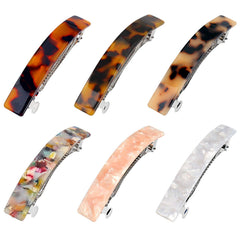 6 Pcs Hair Barrettes for Women,Tortoise Shell Hair Clips Girls Mom Acetate French Design Hair Accessories