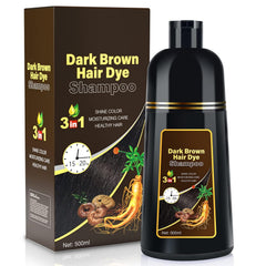 IIIMEIDU Hair Dye Shampoo for Gray Hair Coverage, 3 in 1 Natural Black Dye for Women Men, 500ml