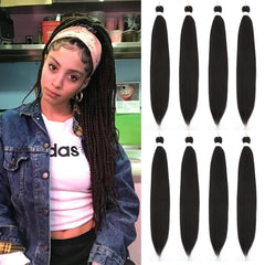 Lavender Purple Braiding Hair Pre Stretched 30 Inch Braiding Hair Extensions 3Packs Purple Synthetic Crochet Hair Twist Braids(30",Purple-3P)