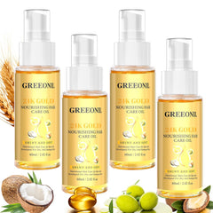 24K Gold Argan, Coconut, and Olive Oil Serum for Frizz Control, Shine, and Split End Repair - Nourishing Hair Treatment with Vitamin E, 2.02 fl oz, 60ml