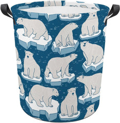 Cute Arctic Animal Laundry Hamper Polar Bear Penguin Hampers for Laundry Dirty Clothes Basket Organizer Room Decor