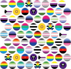 Sasylvia Rainbow Pride Pins Bulk LGBTQ Button Pin Lesbian Gay Bisexual Pride Stuff Round Buttons Badge for Men Women Clothing Bag Accessories Party, 1.57 x 1.57 Inch, 24 Styles