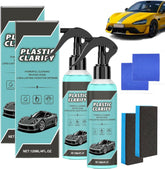 Plastic Clarify For Cars, 120ML Waterless Spray Wax, Detailer For Car Interiors & Exteriors, Plastic Rubber Leather Restorer For Cars (1Set)