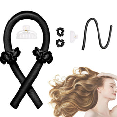 CORATED Heatless Curling Rod Headband, No Heat Silk Ribbon Rollers for Overnight Sleeping Curls, Styling Kit with Hair Clips and Scrunchie