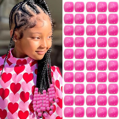 50PCS Clear Hair Beads for Braids Loc Jewelry Large Beads Dreadlock Accessories Cute Acrylic Pony Beads Hair Decoration for Girls and Women