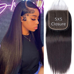 5x5 Hd Lace Closure Human Hair Hd Closure Body Wave Closure 12A Virgin Remy Human Hair for Black Women 5x5 Transparent Lace Frontal Closures Pre Plucked Natural Black 12 Inch