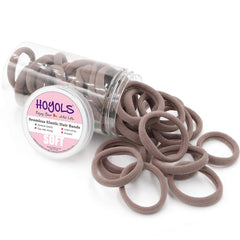 HOYOLS 100pcs Soft Hair Ties no Damage, Seamless Soft Thick Ponytail Holder Scrunchies Head Bands No Crease for Women Girls (Brunette Brown Set)