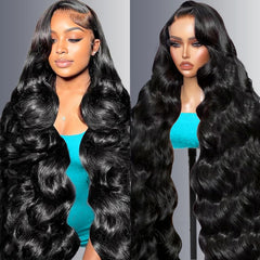 30 Inch 13x6 Lace Front Wigs Human Hair 200 Density Body Wave HD Lace Frontal Wigs Human Hair Pre Plucked with Baby hair Natural Color Glueless Wigs for Women