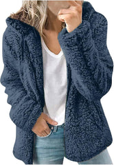 Women's Lightweight Warm Jacket 2025 Plus Size Zip Up Hoodie Fleece Sherpa Winter Coat Soft Fuzzy Cardigan with Pockets