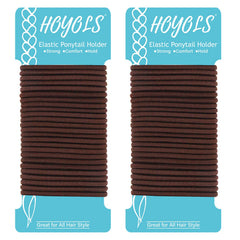 Hoyols Ponytail Holders, No Metal Braided Hair Bands Elastic Thick Tie for Women Thick Fine Curly Hair gomas para el pelo 50 Count 4mm (White)