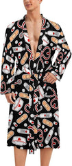 Love Alaskan Lounge Bathrobe Floral Soft Knit Spa Robes For Men Women Travel Pajamas Knee Length Swimming Bath Robes