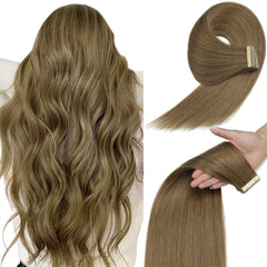 Tape in Hair Extensions Human Hair, 14 Inch Human Hair Tape in Extensions 20Pcs Natural Black Tape Ins Human Hair Extensions for Women Seamless Tape in Hair Extensions Real Human Hair (1B#, 14 Inch)