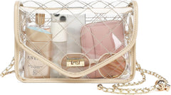 YGR Clear Bag for Stadium Events Clear Purse for Women Quilted PVC Clear Crossbody Bag Stadium Approved for Concerts