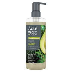 DOVE MEN + CARE 2-in-1 Shampoo + Conditioner Sandalwood & Cardamom Oil for Thick & Full Hair, + Vitamin B3 & Mineral Complex, 17.5 oz