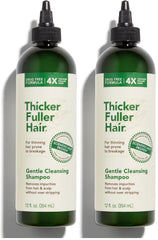 Thicker Fuller Hair Gentle Cleansing Shampoo - Hair Thickening, Clarifying Shampoo - Lightweight, Natural Formula with Rosemary and Coffee Oil - 12 oz