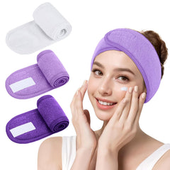 Spa Facial Headband for Women – Soft Terry Cloth with Adjustable Hook and Loop, Comfortable & Secure Fit for Skincare, Makeup, Face Washing