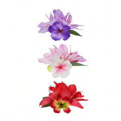 Flower Hair Clips for Women, Pink Orchid Flower Hairpins, Hawaiian Hair Accessories, Tropical Floral Barrettes for Luau Beach Vacations, Bridal Wedding Hair Pieces for Bride Parties