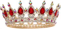 FORSEVEN Queen Crown Rhinestone Wedding Crowns and Tiaras for Women Costume Party Hair Accessories Princess Birthday Crown Crystal Bridal Crown Halloween Decorations Headband