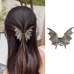 Halloween Bat Hair Claw Clips for Women - Black Metal Non-Slip Jaw Clips With Bat Shape Designs - Horror Hair Accessories