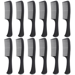 Large Detangling Comb With Professional Handle - Carbon Fiber, Cutting, Hairdressing, Styling, Round Tooth, Barber, Travel Hair Comb for Men and Women