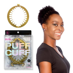 PuffCuff | Junior 3" Hair Clamp | For All Natural Thick, Curly, Kinky, Textured, Locs, or Braided Hair | Painless, Damage-Free Styling Tool | Black | 1 Piece