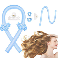 CORATED Heatless Curling Rod Headband, No Heat Silk Ribbon Rollers for Overnight Sleeping Curls, Styling Kit with Hair Clips and Scrunchie