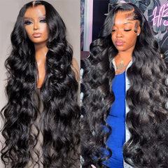 Pizazz 13x6 Body Wave Transparent Lace Front Wigs Human Hair Pre Plucked 180 Density HD Lace Frontal 9A Glueless Wigs with Baby Hair for Women 26Inch