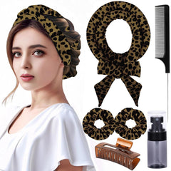 Heatless Velvet Hair Curlers to Sleep in Heatless Curls Overnight for Long Hair, No Heat Curling Rod Headband for Women All Hair Types -6 Pieces Set (Khaki)