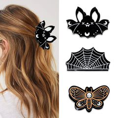 Halloween Hair Clips Cute Ghost Hair Claw Clips for Thin Hair Evil Orange Pumpkin Shaped Hair Barrettes Accessories Nonslip Hair Clamp Hair Crab Hair Supplies for Party Cosplay Hair Decorations 2Pcs