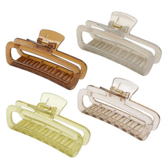 Extra Large Hair Claw Clips for Women, 5 Inch Unbreakable Large Rectangle Claw Clips for Thick Hair Neutral Huge Hair Clips Non-slip Hair Claws Tight Strong Hold Hair Claw for Women Girls 4 Packs