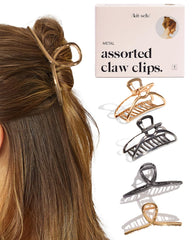 Kitsch Metal Hair Clips for Women - Durable & Elegant Metal Claw Clips, Perfect for Everyday Use & Special Occasions - Gold, 1 Pc
