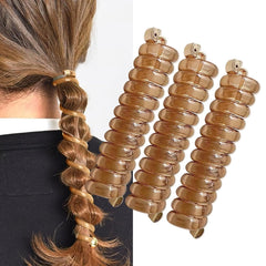Spiral Hair Tie Braid Ponytail Band Stylish Phone Cord Hair Coils No Crease Ponytail Holders for Women Girls Long Curly Pony Tail