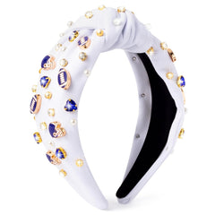 PANTIDE Western Jeweled Knotted Headband - Cowgirl Boots Hat Rhinestone Crystal Embellished Headband Wide Top Knot Fashion Hairband Hair Accessories Birthday Gift for Cowboy Women Girls (Hot Pink)