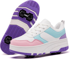 Roller Skate Shoes for Women Girls Detachable Wheeled 4-Wheels Fashion Sneakers Suitable for Beginners